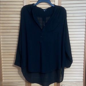 Thin black long sleeve blouse 1XL